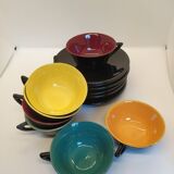 Set of 7 cups and saucers from the 50s.