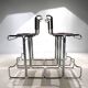 Ensemble de 4 tabourets de bar en acier tubulaire Linea Veam, 1960