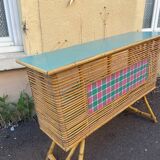 Vintage rattan bamboo bar