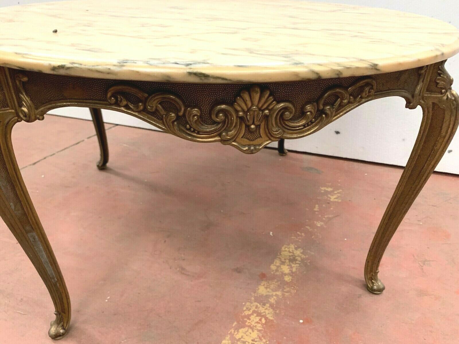 Bronze coffee table and marble tray Style Louis XV 20th century