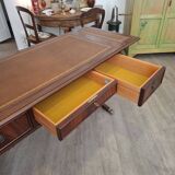 English desk in solid mahogany with lion paws. Leather top