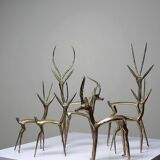 Family of 7 African brass gazelles or antelopes from the 50s and 60s, Congo