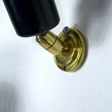 Set of five Stilnovo style spotlights in brass and lacquered metal. Italy