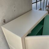 White and green cutter cabinet