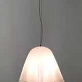 White Blown Glass Pendant Mod. Zenda by Luciano Vistosi, Italy