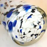 Large blown glass vase, speckled, thick, 70s/80s Murano design
