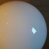 Globe 25cm en verre blanc ancien pour lampe suspension