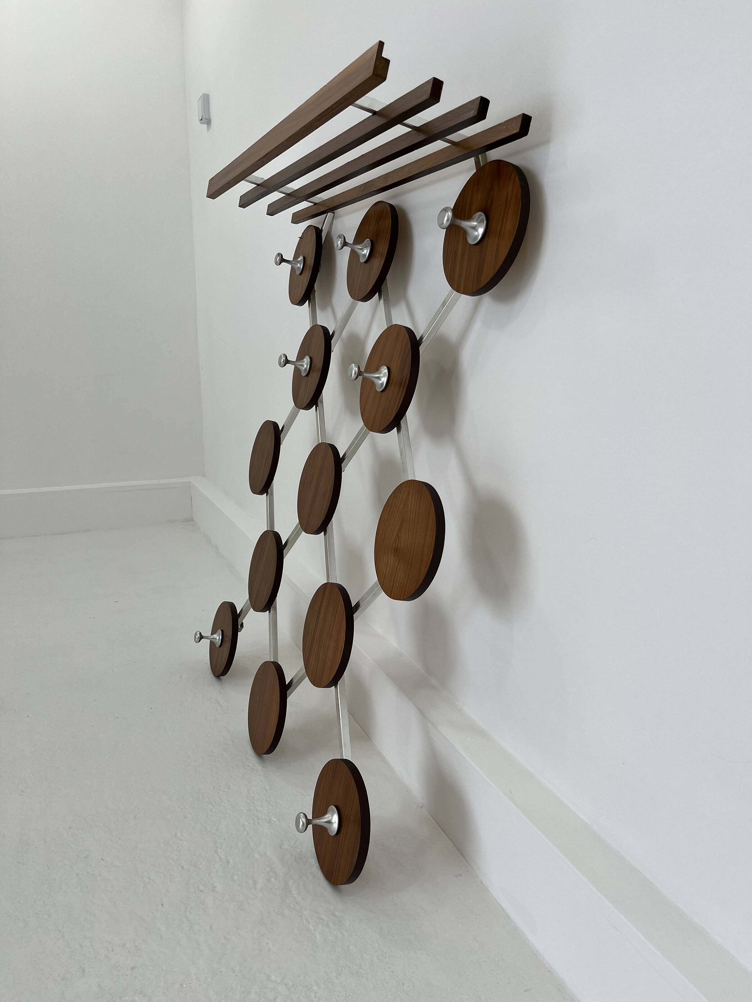 Vintage Scandinavianteak and Metal Coat Rack, 1960s