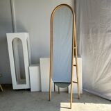 Miroir sur pied en bambou et rotin H:1m80