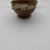 2 stoneware bowls with vine and grape decorations signed