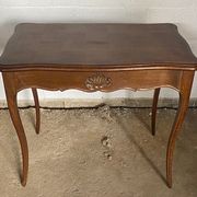 Oak desk and oak veneer with a large Louis XV style drawer