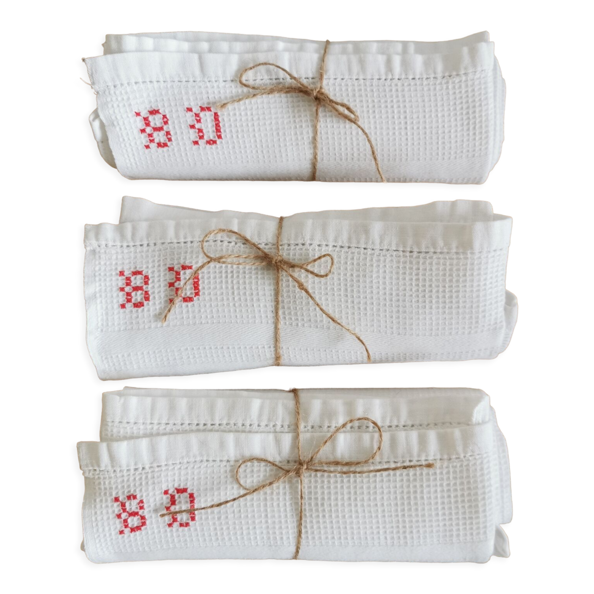 Old honeycomb tea towels