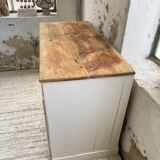 Meuble de métier enfilade patine blanche