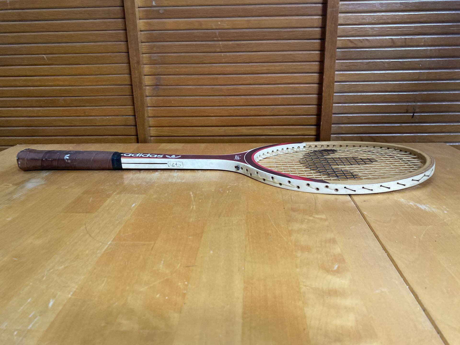 Raquette tennis ancienne adidas lady bois + housse vintage #e199