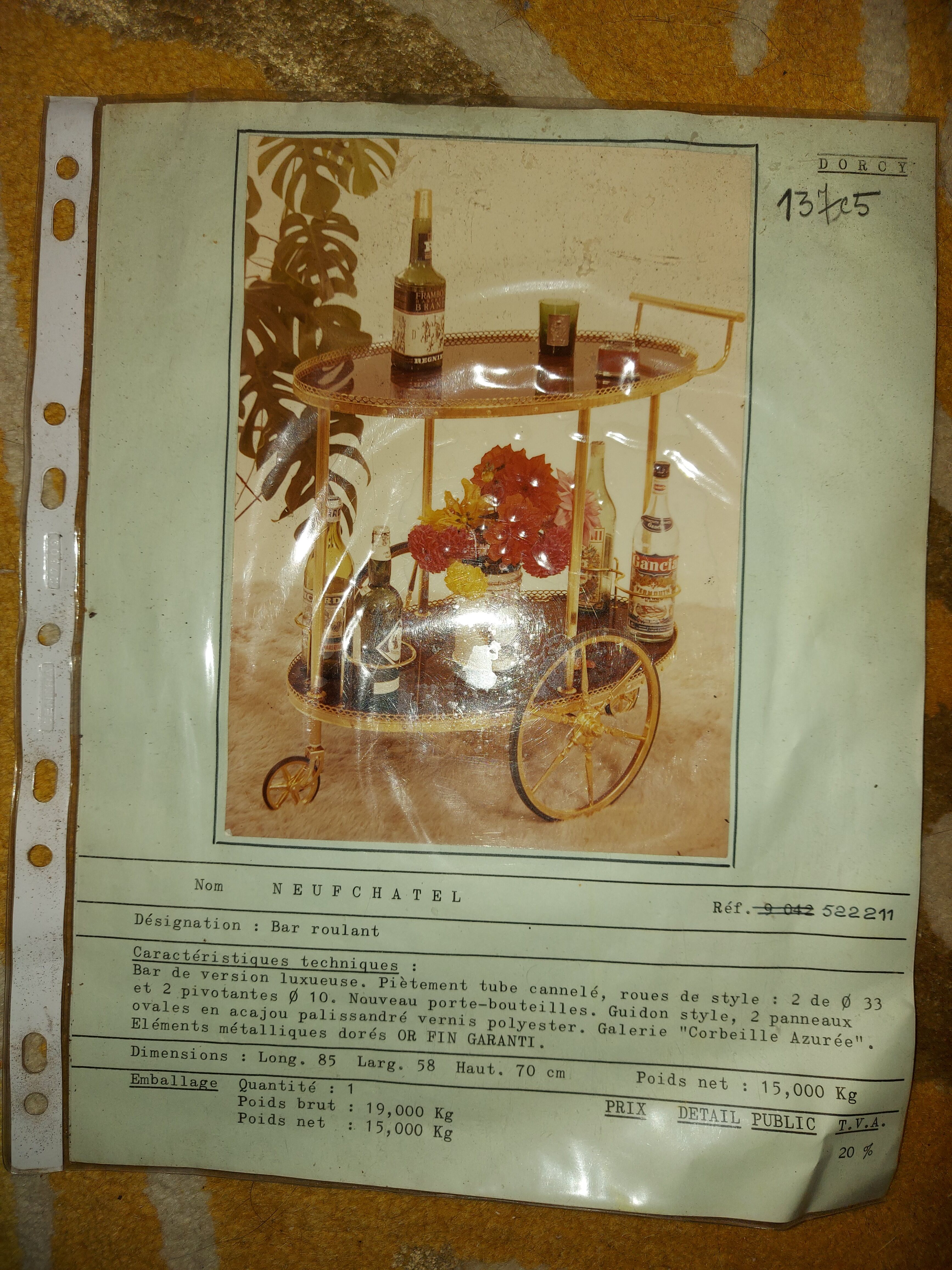 Vintage mahogany roll bar