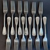 24-piece silver-plated metal cutlery set "Deettjean 190" and their box - Filet de Coeur model - Ref 11
