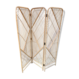 Rattan and wood screen