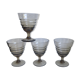 Set of 4 glasses in smoked glass 70s