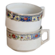 Antique chocolate cup in ivory earthenware - Polychrome frieze decoration