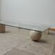 Italian Mid-Century Travertine Geometric Coffee Table attributed to Massimo and Lella Vignelli