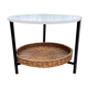 Modèle compact de table basse vintage avec panier de magazine