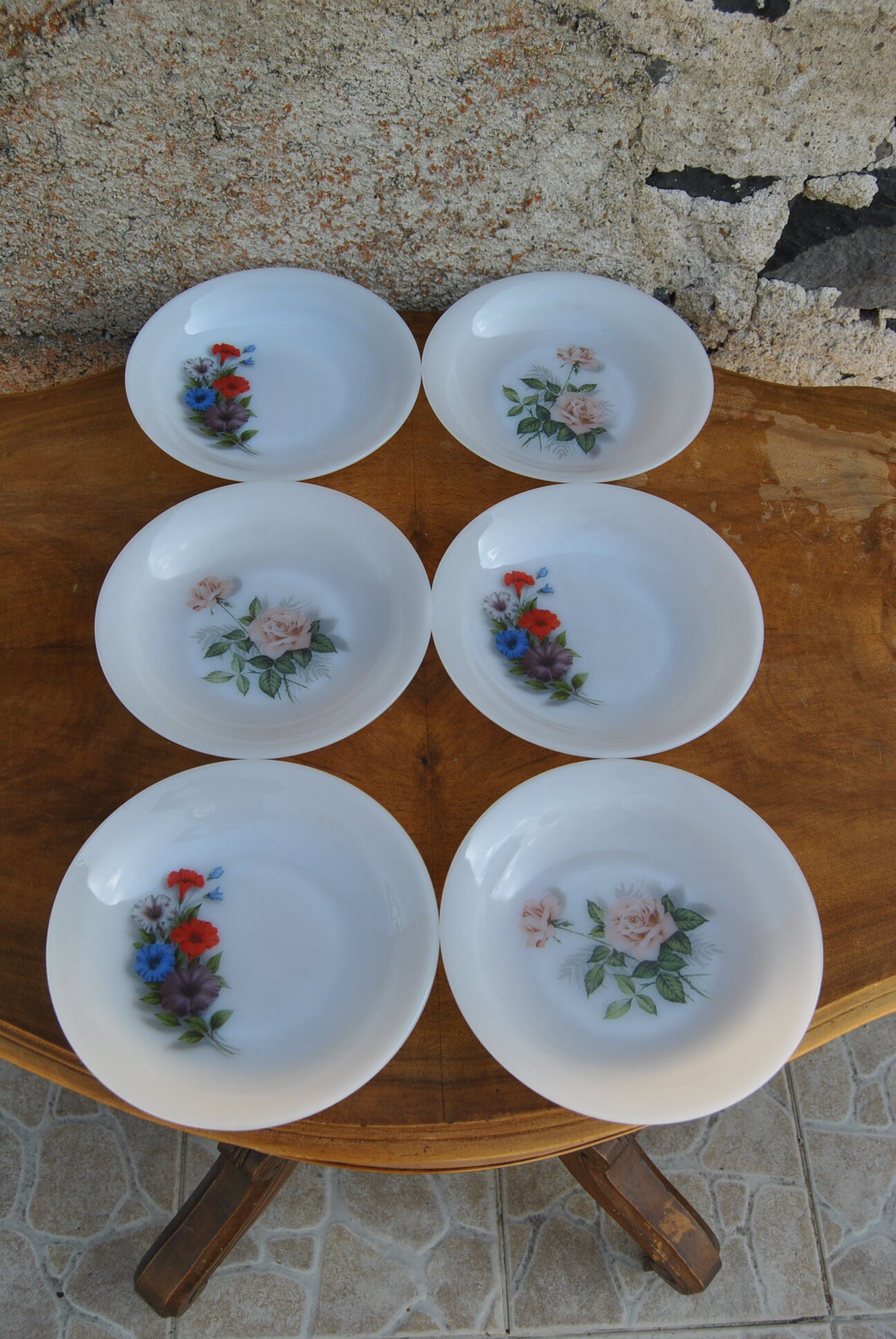 Set of 6 plates in arcopal 70