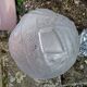 Art Deco ball lamp, pressed moulded glass, signed Muller.