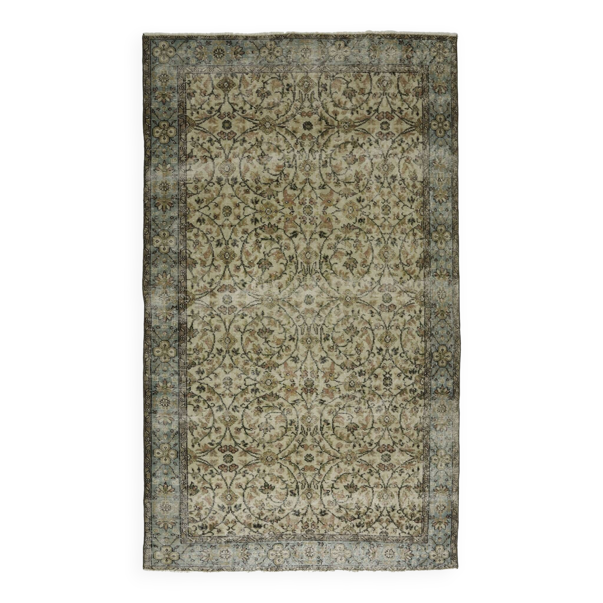 Turkish Anatolian Handmade Vintage Rug 272 cm x 165 cm