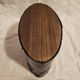 Vintage Magazine Rack Holder Waste Basket Cut Work Brown Leather Oval Shape