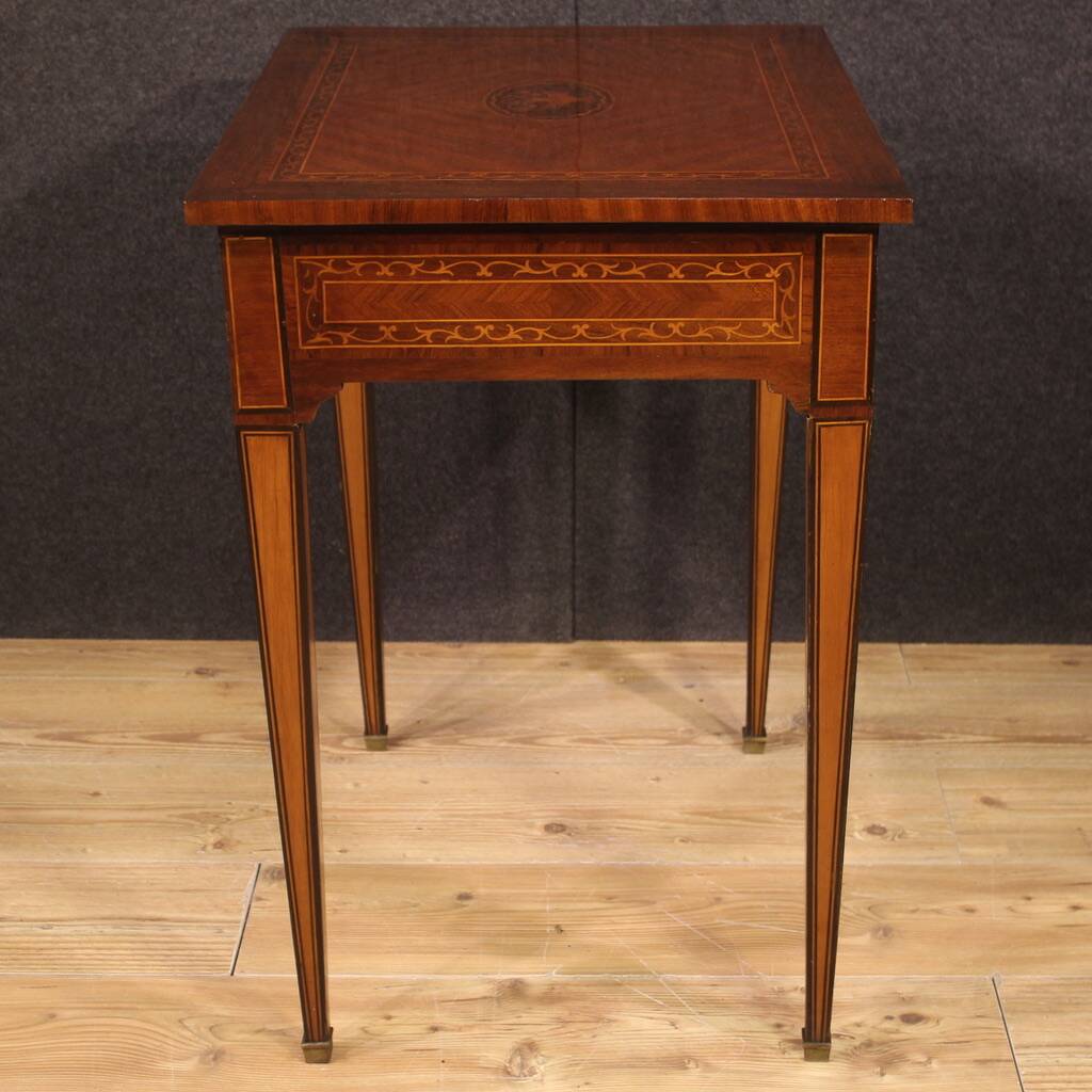 Italian inlaid wood side table
