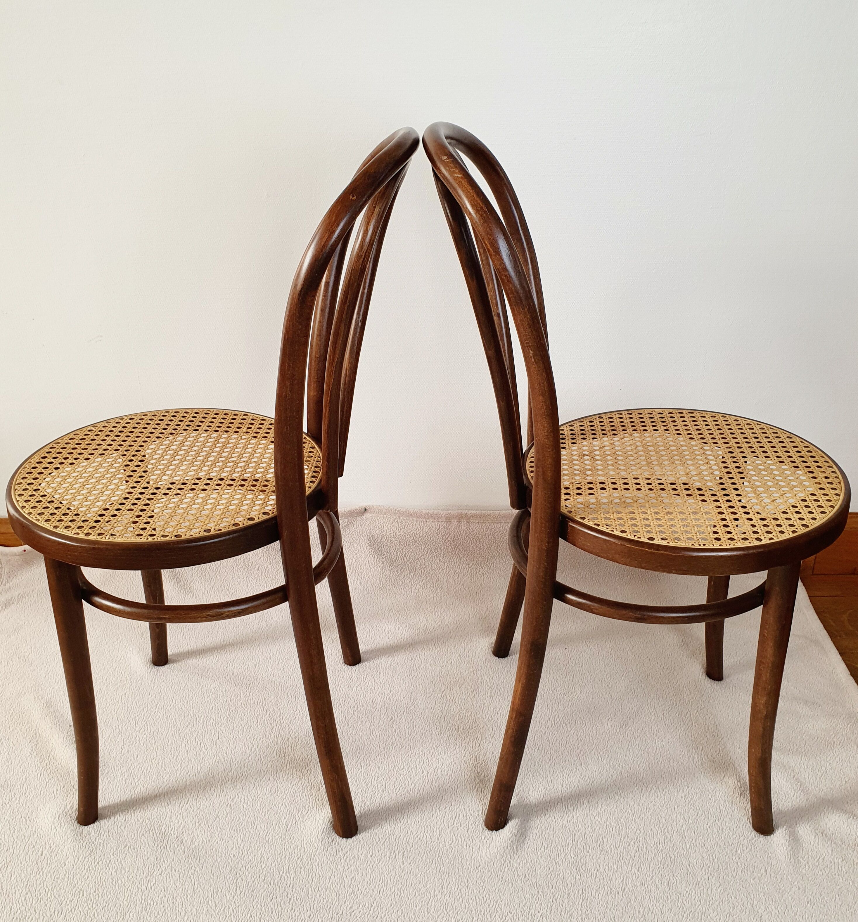 Pair of chairs canned Thonet ZPM Radomsko