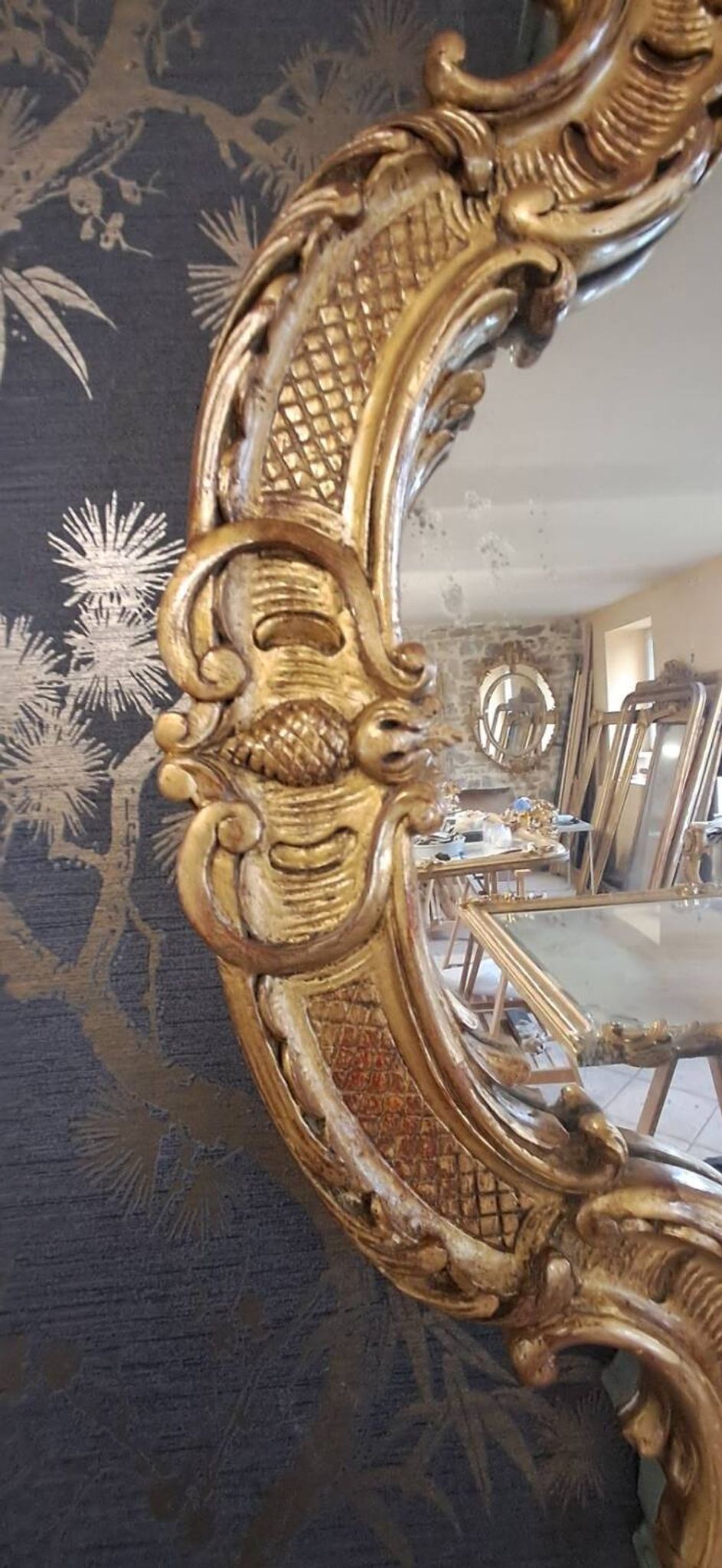 XX carved wood mirror 95 x 67