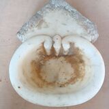 Antique holy water font in Italian Baroque marble