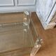 Plexiglas and brass lounge table, Italy, 1970