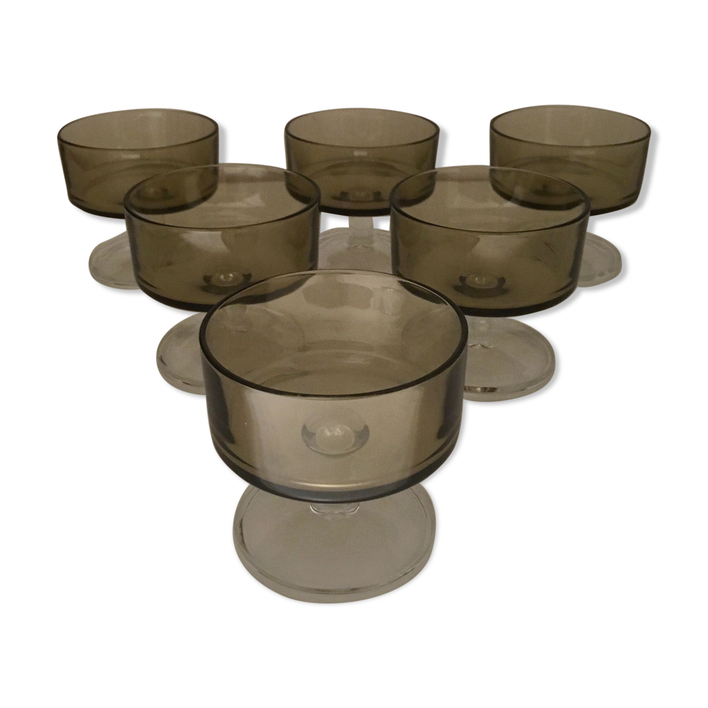 Glasses or cups amber glass 70s