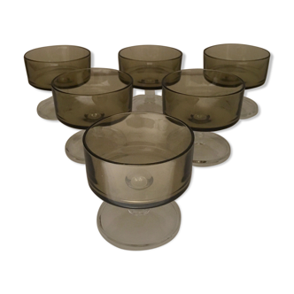 Glasses or cups amber glass 70s