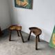 Pair of Le Selou tripod shepherd's stools