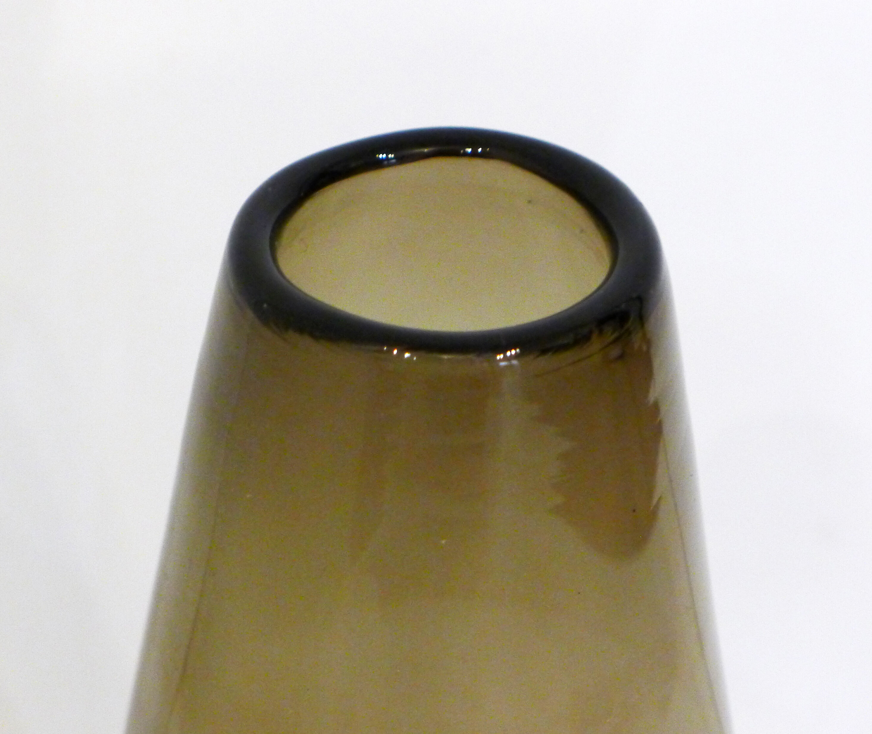 Large smoked blown glass vase