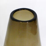 Large smoked blown glass vase