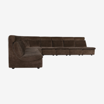 Walter Knoll modular sofa in brown velvet