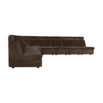 Walter Knoll modular sofa in brown velvet
