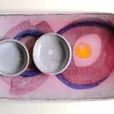 Sandstone cup abstract decor unique piece signed 70s/80s