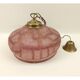 Round purple glass and brass chandelier