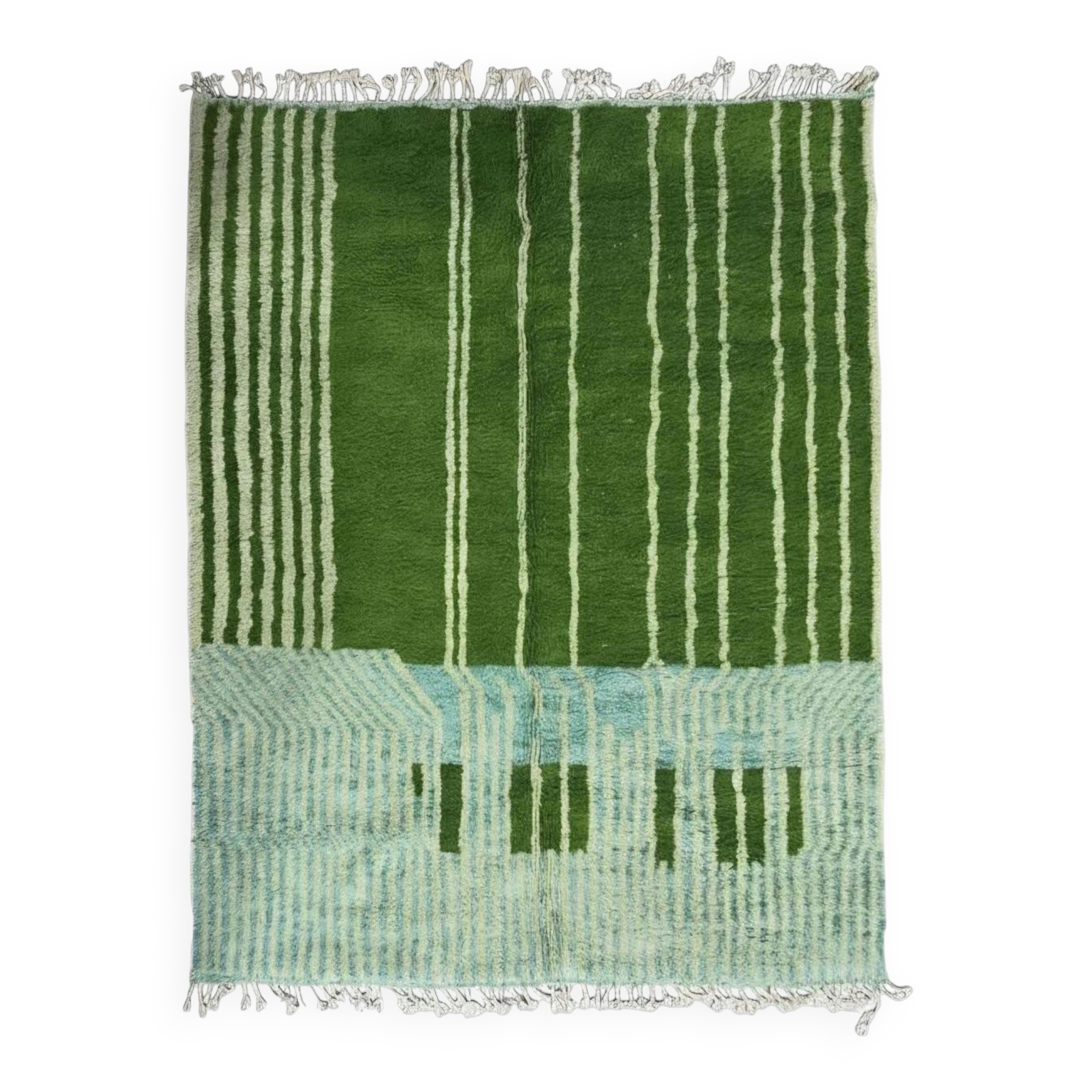 Tapis Vert Contemporain - 304 x 258 cm