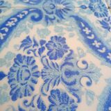 4 glazed ceramic tiles, flowers, 60s