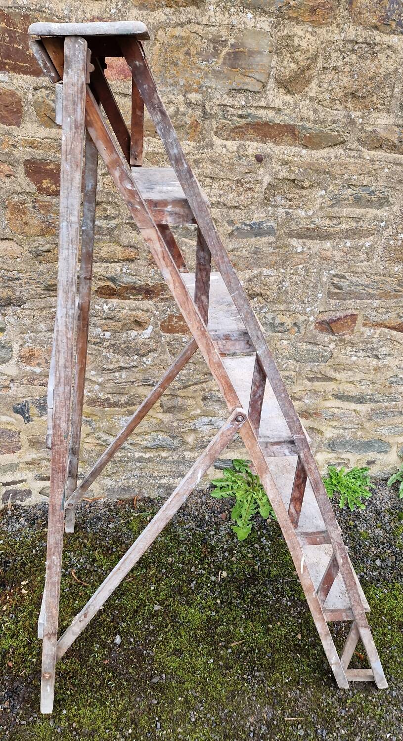 Antique wooden stepladder