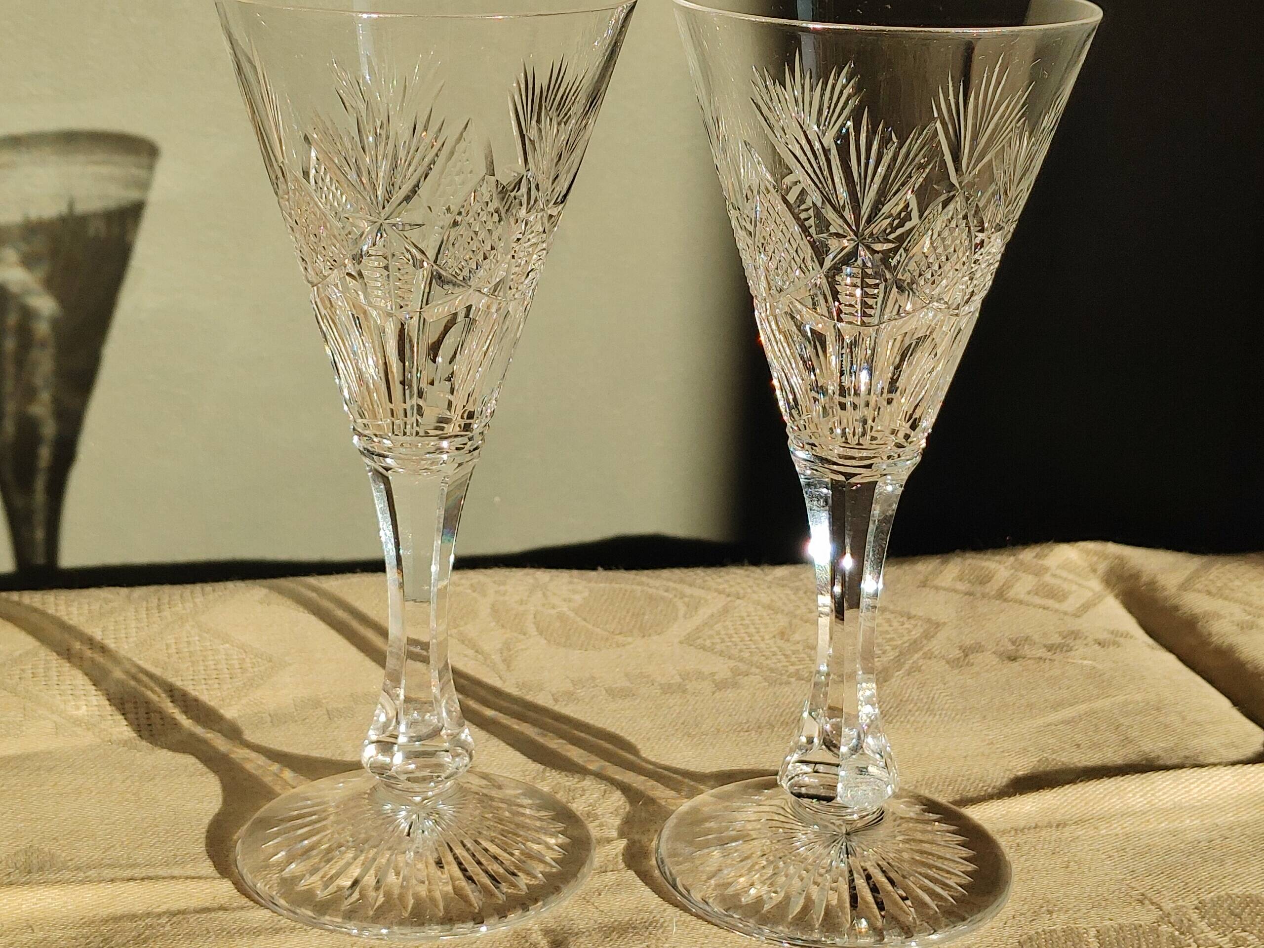 Saint louis 2 Port/white wine glasses Cut crystal
