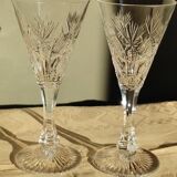 Saint louis 2 Port/white wine glasses Cut crystal