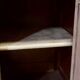 Small renovated cupboard: bonnetière / tall boy in raw solid wood.