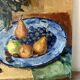 Fleurs et fruits, huile sur toile signée 1970